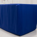 Premium Polyester 8ft Rectangle Tablecloth Royal Blue Durable Fitted 220GSM Table Cover - Bell Racket Store