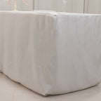 Premium Polyester 8ft Rectangle Tablecloth White Durable Fitted 220GSM Table Cover for Trade Shows & Events - Bell Racket Store