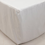 Premium Polyester 8ft Rectangle Tablecloth White Durable Fitted 220GSM Table Cover for Trade Shows & Events - Bell Racket Store