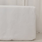 Premium Polyester 8ft Rectangle Tablecloth White Durable Fitted 220GSM Table Cover for Trade Shows & Events - Bell Racket Store