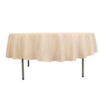 Premium Polyester 90" Round Tablecloth Beige - Stain and Wrinkle - Resistant Design with 220GSM Thickness Table Cover - Bell Racket Store