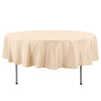 Premium Polyester 90" Round Tablecloth Beige - Stain and Wrinkle - Resistant Design with 220GSM Thickness Table Cover - Bell Racket Store