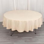 Premium Polyester 90" Round Tablecloth Beige - Stain and Wrinkle - Resistant Design with 220GSM Thickness Table Cover - Bell Racket Store