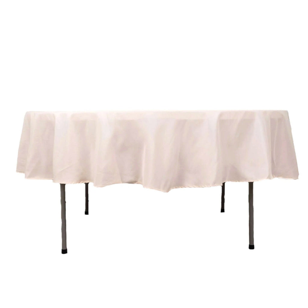 Premium Polyester 90" Round Tablecloth Blush - Stain and Wrinkle - Resistant Design with 220GSM Thickness Table Cover - Bell Racket Store