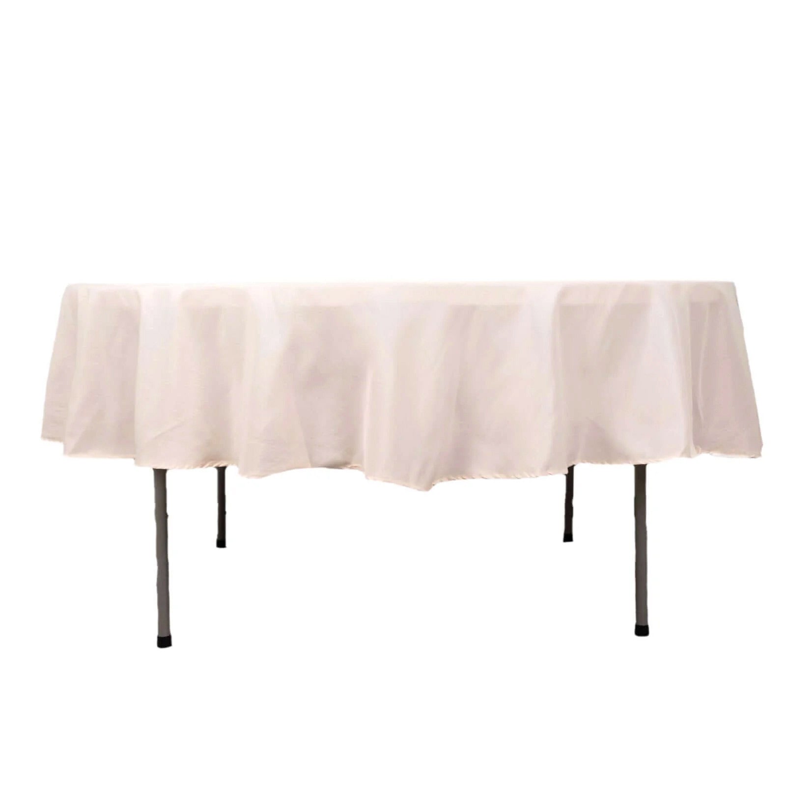 Premium Polyester 90" Round Tablecloth Blush - Stain and Wrinkle - Resistant Design with 220GSM Thickness Table Cover - Bell Racket Store