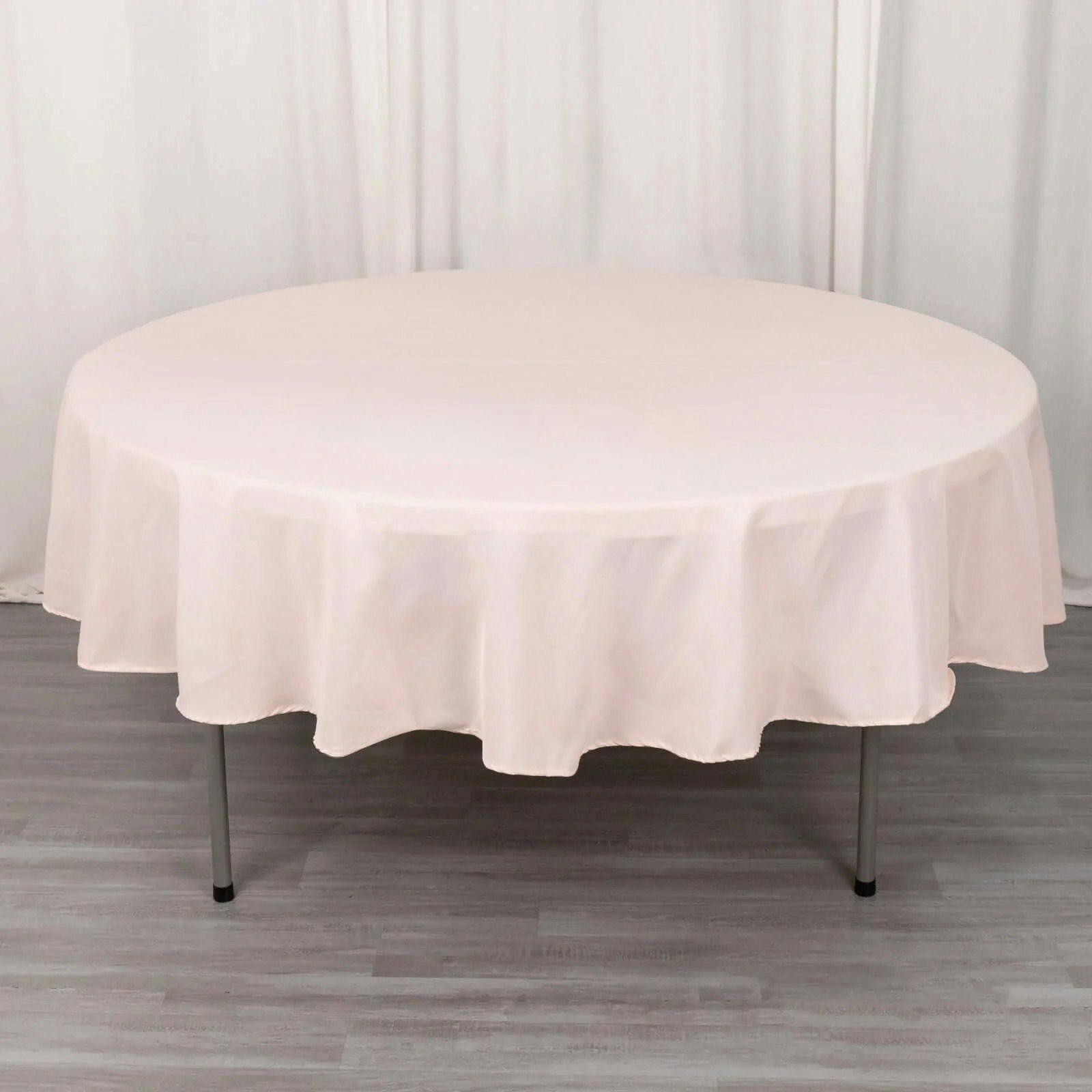 Premium Polyester 90" Round Tablecloth Blush - Stain and Wrinkle - Resistant Design with 220GSM Thickness Table Cover - Bell Racket Store