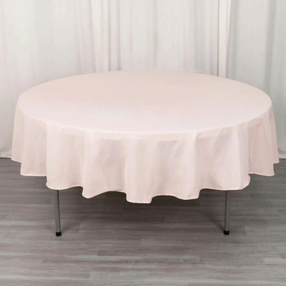 Premium Polyester 90" Round Tablecloth Blush - Stain and Wrinkle - Resistant Design with 220GSM Thickness Table Cover - Bell Racket Store