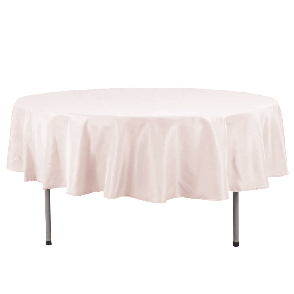 Premium Polyester 90" Round Tablecloth Blush - Stain and Wrinkle - Resistant Design with 220GSM Thickness Table Cover - Bell Racket Store