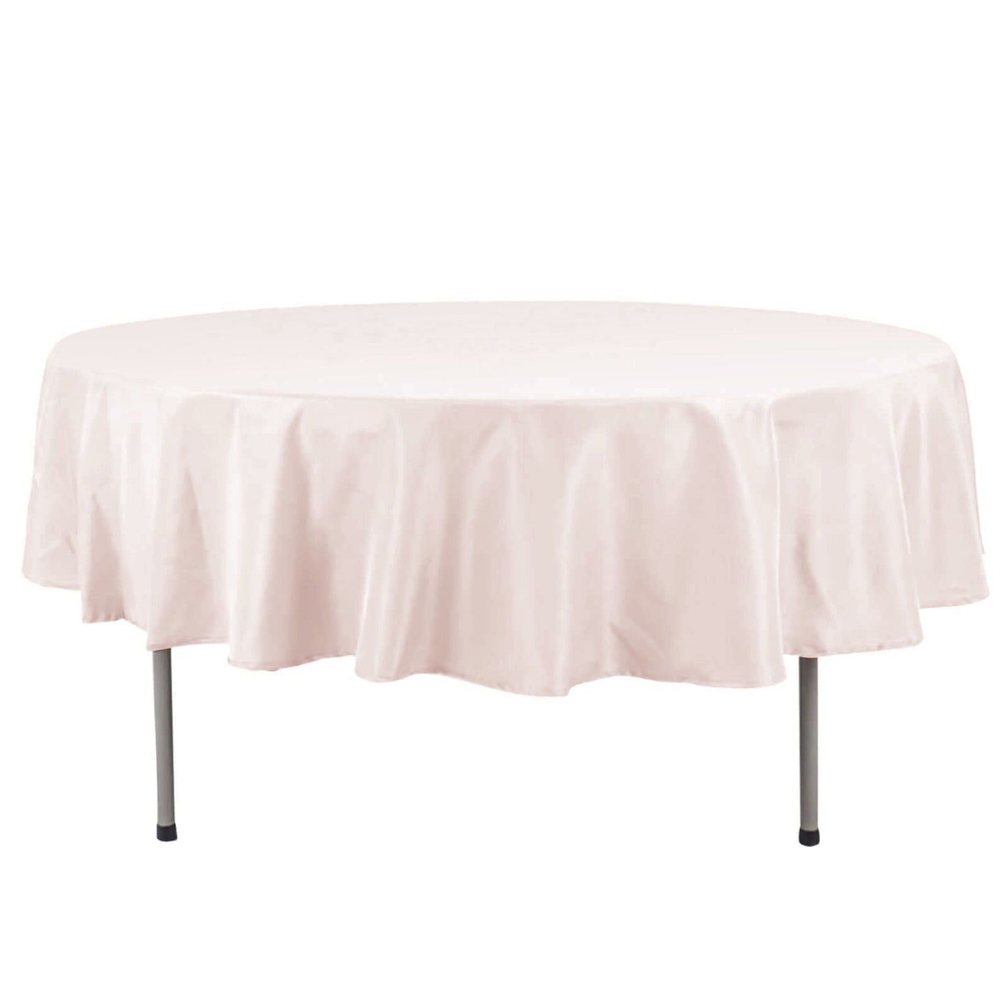 Premium Polyester 90" Round Tablecloth Blush - Stain and Wrinkle - Resistant Design with 220GSM Thickness Table Cover - Bell Racket Store