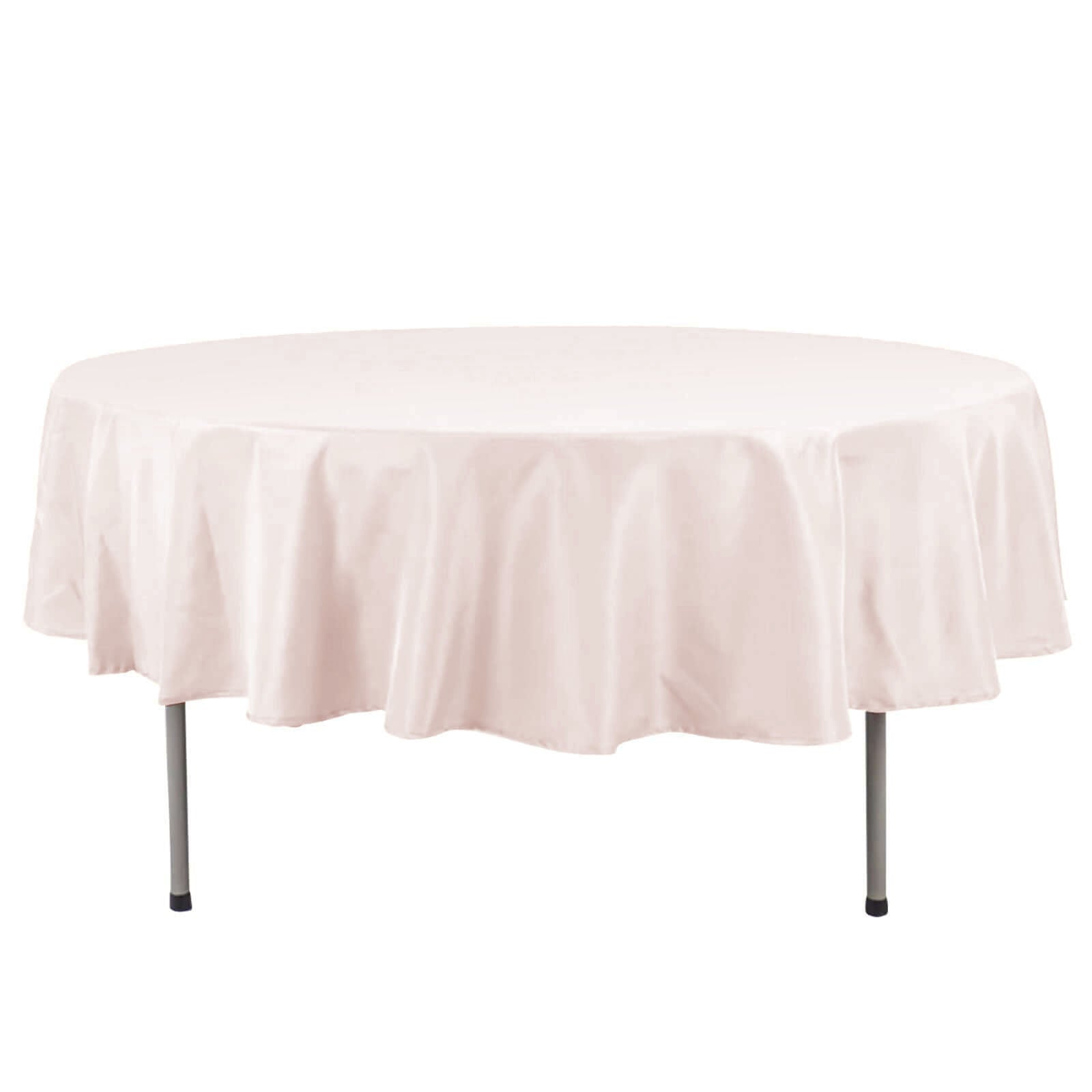 Premium Polyester 90" Round Tablecloth Blush - Stain and Wrinkle - Resistant Design with 220GSM Thickness Table Cover - Bell Racket Store