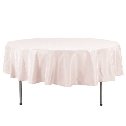 Premium Polyester 90" Round Tablecloth Blush - Stain and Wrinkle - Resistant Design with 220GSM Thickness Table Cover - Bell Racket Store