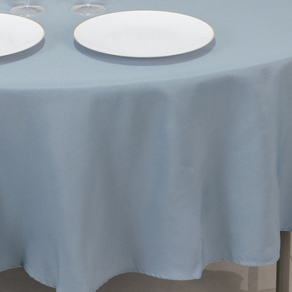 Premium Polyester 90" Round Tablecloth Dusty Blue - Stain and Wrinkle - Resistant Design with 220GSM Thickness Table Cover - Bell Racket Store
