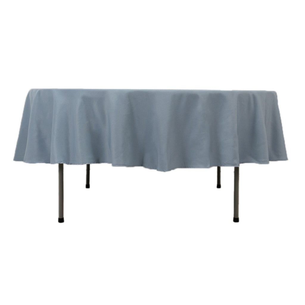 Premium Polyester 90" Round Tablecloth Dusty Blue - Stain and Wrinkle - Resistant Design with 220GSM Thickness Table Cover - Bell Racket Store