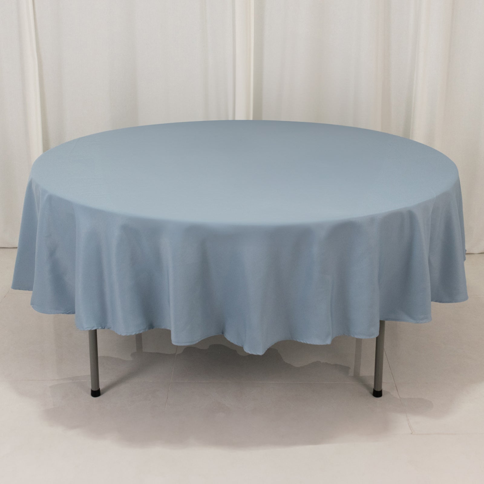 Premium Polyester 90" Round Tablecloth Dusty Blue - Stain and Wrinkle - Resistant Design with 220GSM Thickness Table Cover - Bell Racket Store
