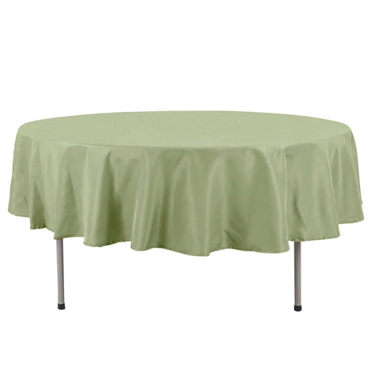 Premium Polyester 90" Round Tablecloth Dusty Sage Green - Stain and Wrinkle - Resistant Design with 220GSM Thickness Table Cover - Bell Racket Store