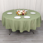 Premium Polyester 90" Round Tablecloth Dusty Sage Green - Stain and Wrinkle - Resistant Design with 220GSM Thickness Table Cover - Bell Racket Store