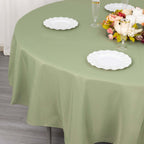 Premium Polyester 90" Round Tablecloth Dusty Sage Green - Stain and Wrinkle - Resistant Design with 220GSM Thickness Table Cover - Bell Racket Store
