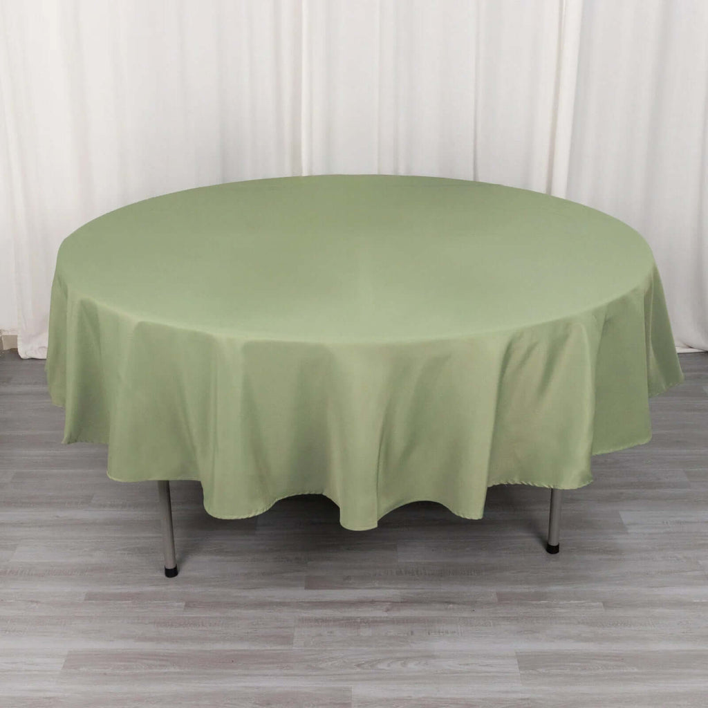 Premium Polyester 90" Round Tablecloth Dusty Sage Green - Stain and Wrinkle - Resistant Design with 220GSM Thickness Table Cover - Bell Racket Store