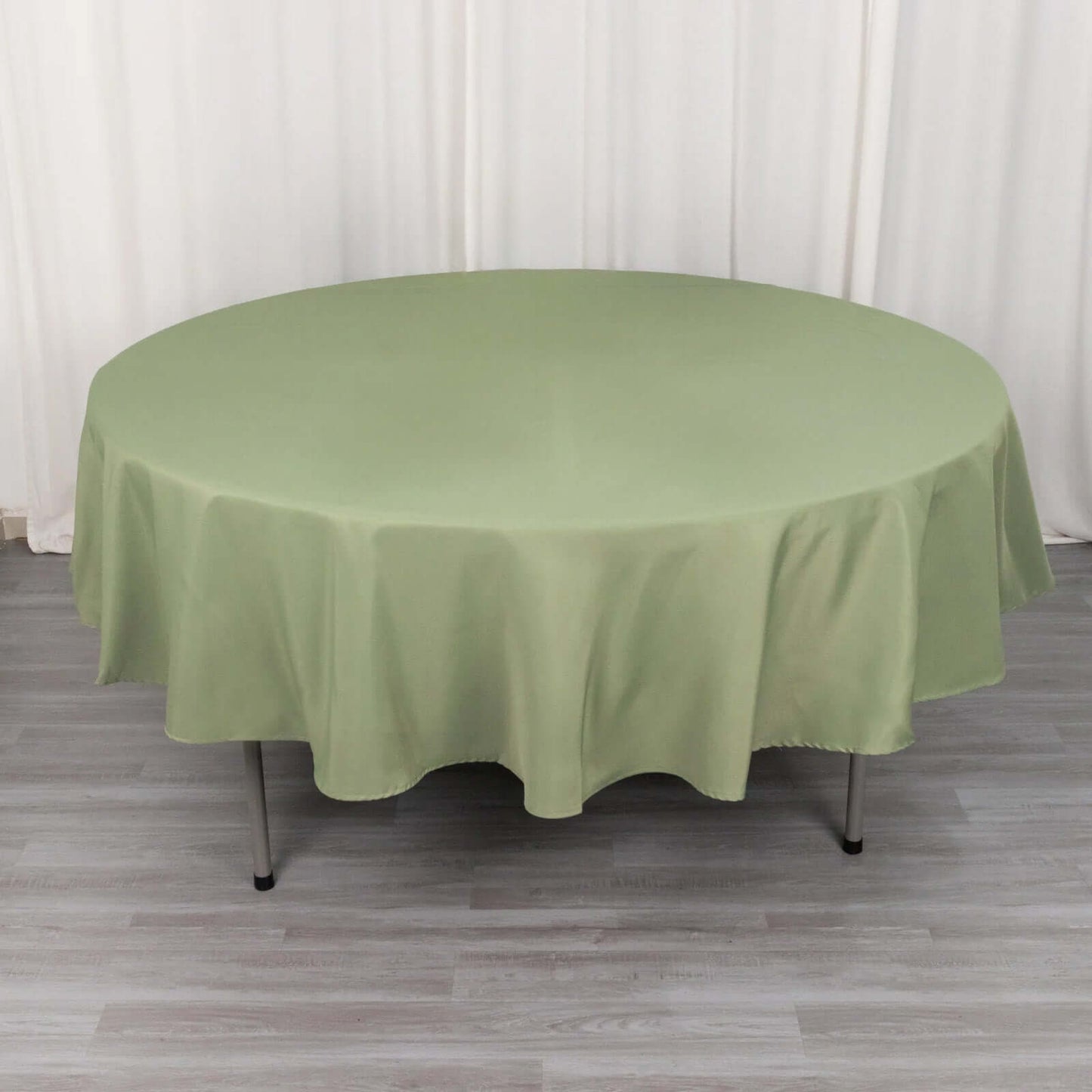 Premium Polyester 90" Round Tablecloth Dusty Sage Green - Stain and Wrinkle - Resistant Design with 220GSM Thickness Table Cover - Bell Racket Store