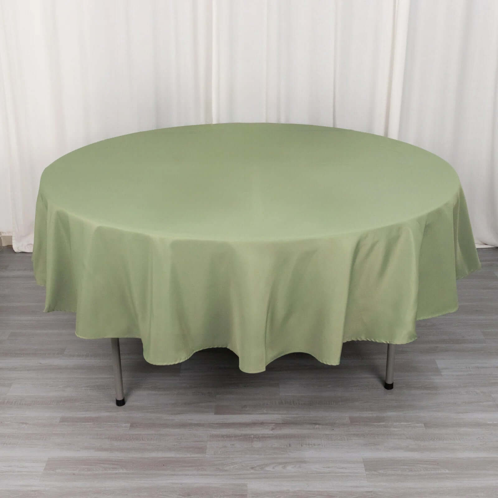Premium Polyester 90" Round Tablecloth Dusty Sage Green - Stain and Wrinkle - Resistant Design with 220GSM Thickness Table Cover - Bell Racket Store