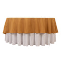Premium Polyester 90" Round Tablecloth Gold - Stain and Wrinkle - Resistant 220GSM Table Cover for Weddings & Event Decor - Bell Racket Store