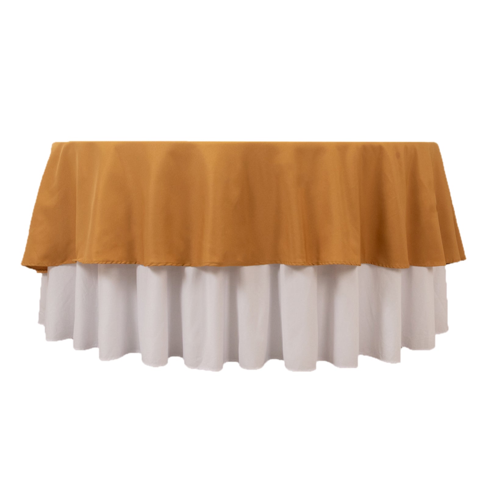 Premium Polyester 90" Round Tablecloth Gold - Stain and Wrinkle - Resistant 220GSM Table Cover for Weddings & Event Decor - Bell Racket Store