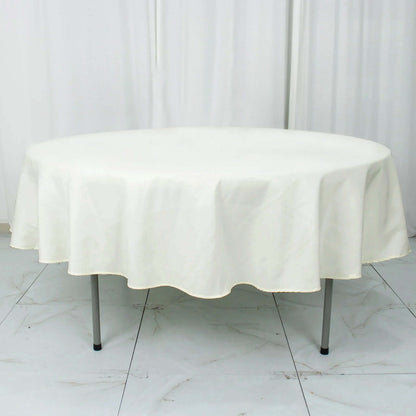 Premium Polyester 90" Round Tablecloth Ivory - Stain and Wrinkle - Resistant Design with 220GSM Thickness Table Cover - NestOCart