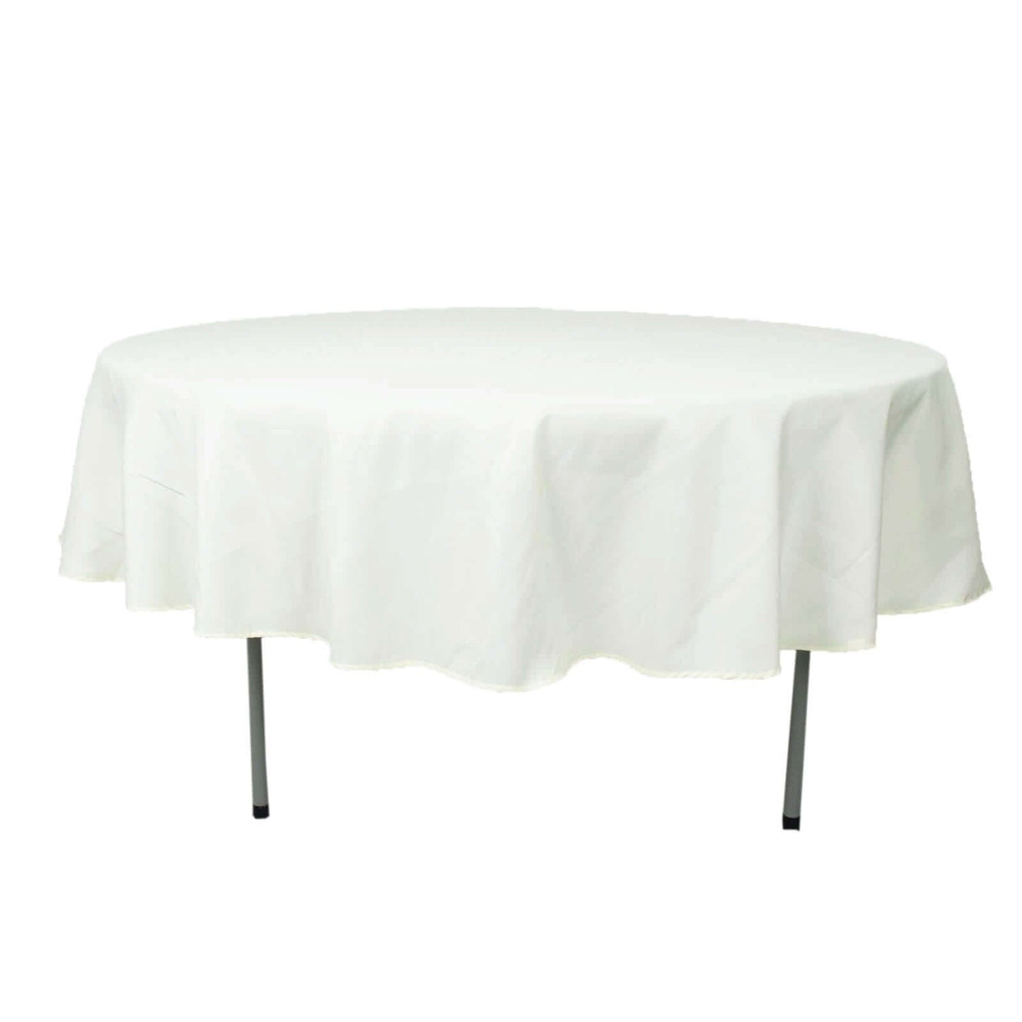 Premium Polyester 90" Round Tablecloth Ivory - Stain and Wrinkle - Resistant Design with 220GSM Thickness Table Cover - NestOCart