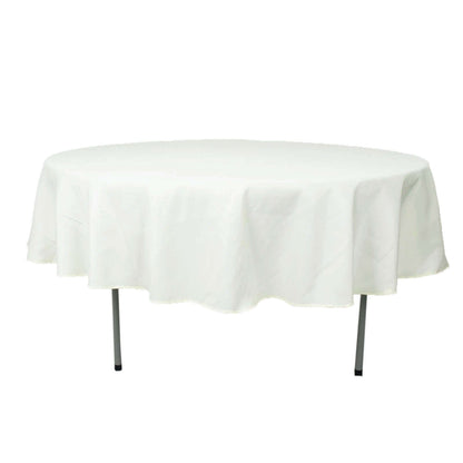 Premium Polyester 90" Round Tablecloth Ivory - Stain and Wrinkle - Resistant Design with 220GSM Thickness Table Cover - NestOCart