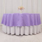 Premium Polyester 90" Round Tablecloth Lavender Lilac - Stain and Wrinkle - Resistant Design with 220GSM Thickness Table Cover - Bell Racket Store