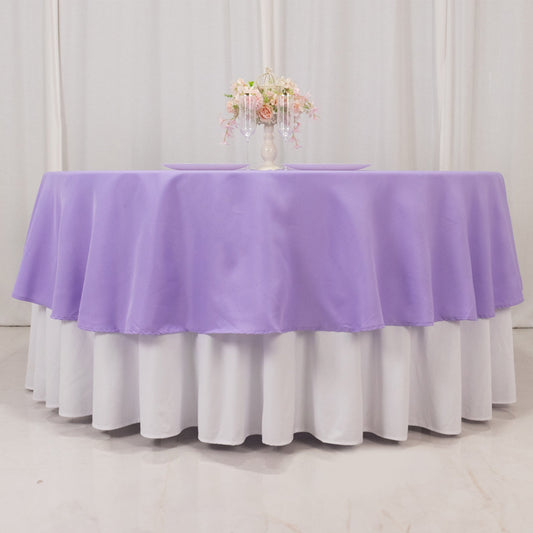 Premium Polyester 90" Round Tablecloth Lavender Lilac - Stain and Wrinkle - Resistant Design with 220GSM Thickness Table Cover - Bell Racket Store