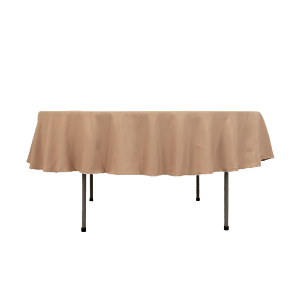 Premium Polyester 90" Round Tablecloth Nude - Stain and Wrinkle - Resistant Design with 220GSM Thickness Table Cover - Bell Racket Store