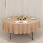 Premium Polyester 90" Round Tablecloth Nude - Stain and Wrinkle - Resistant Design with 220GSM Thickness Table Cover - Bell Racket Store