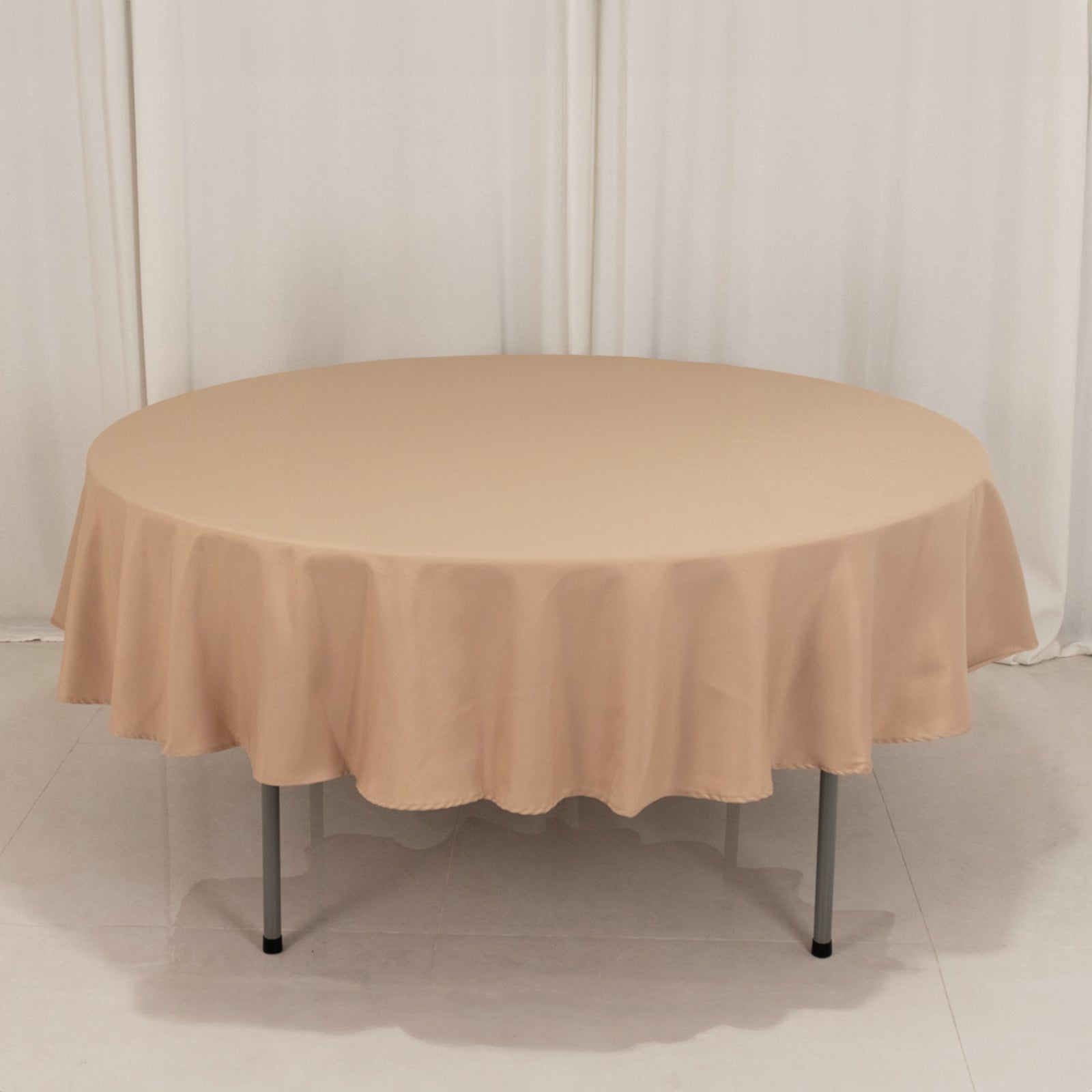 Premium Polyester 90" Round Tablecloth Nude - Stain and Wrinkle - Resistant Design with 220GSM Thickness Table Cover - Bell Racket Store