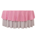 Premium Polyester 90" Round Tablecloth Pink - Stain and Wrinkle - Resistant Design with 220GSM Thickness Table Cover - Bell Racket Store