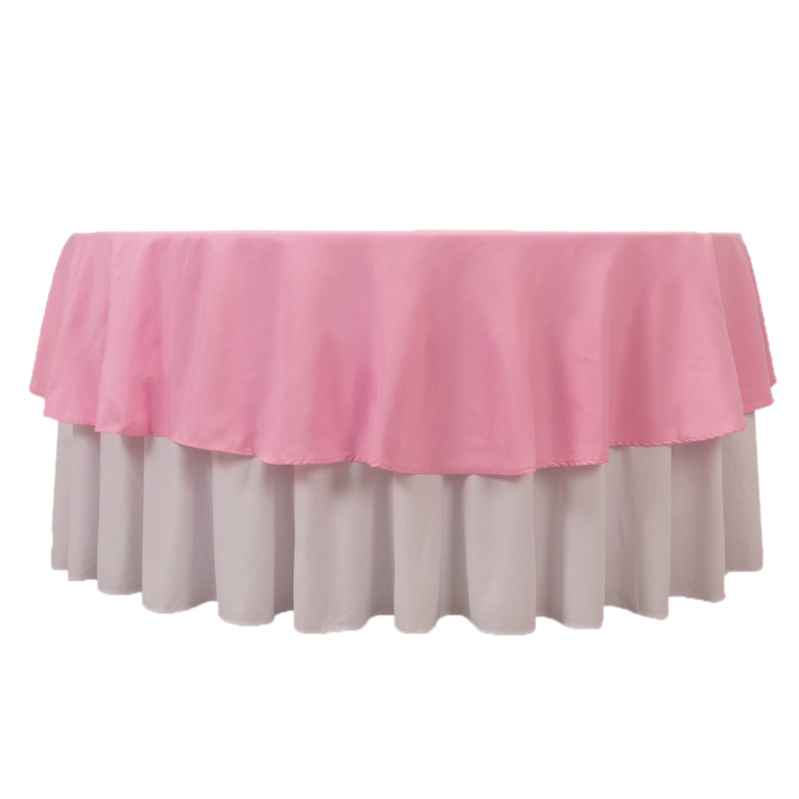 Premium Polyester 90" Round Tablecloth Pink - Stain and Wrinkle - Resistant Design with 220GSM Thickness Table Cover - Bell Racket Store
