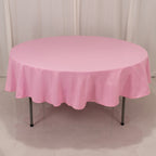 Premium Polyester 90" Round Tablecloth Pink - Stain and Wrinkle - Resistant Design with 220GSM Thickness Table Cover - Bell Racket Store