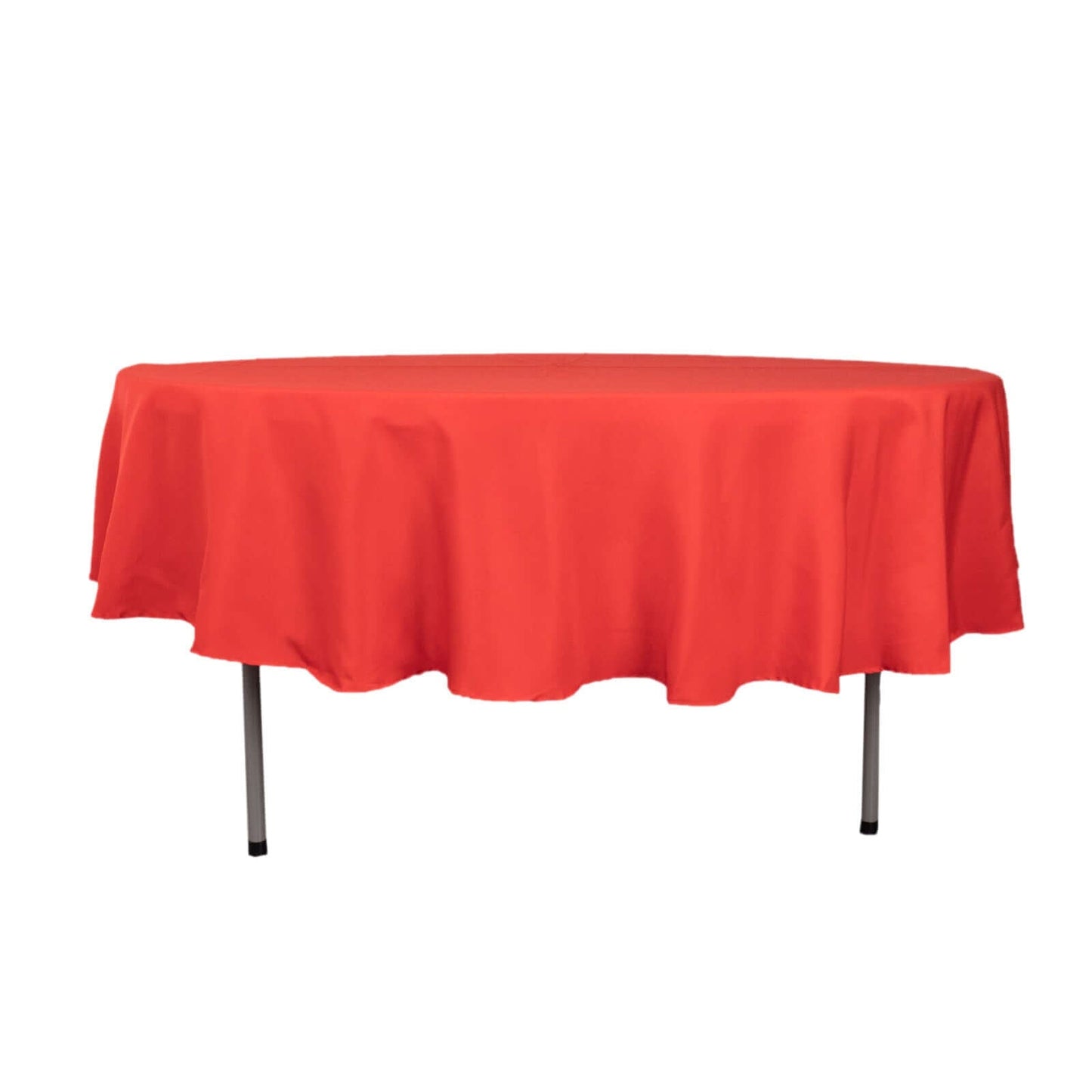 Premium Polyester 90" Round Tablecloth Red - Stain and Wrinkle - Resistant Design with 220GSM Thickness Table Cover - Bell Racket Store