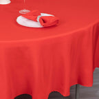 Premium Polyester 90" Round Tablecloth Red - Stain and Wrinkle - Resistant Design with 220GSM Thickness Table Cover - Bell Racket Store