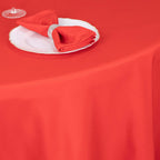 Premium Polyester 90" Round Tablecloth Red - Stain and Wrinkle - Resistant Design with 220GSM Thickness Table Cover - Bell Racket Store