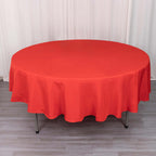 Premium Polyester 90" Round Tablecloth Red - Stain and Wrinkle - Resistant Design with 220GSM Thickness Table Cover - Bell Racket Store