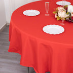 Premium Polyester 90" Round Tablecloth Red - Stain and Wrinkle - Resistant Design with 220GSM Thickness Table Cover - Bell Racket Store