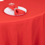 Premium Polyester 90" Round Tablecloth Red - Stain and Wrinkle - Resistant Design with 220GSM Thickness Table Cover - Bell Racket Store