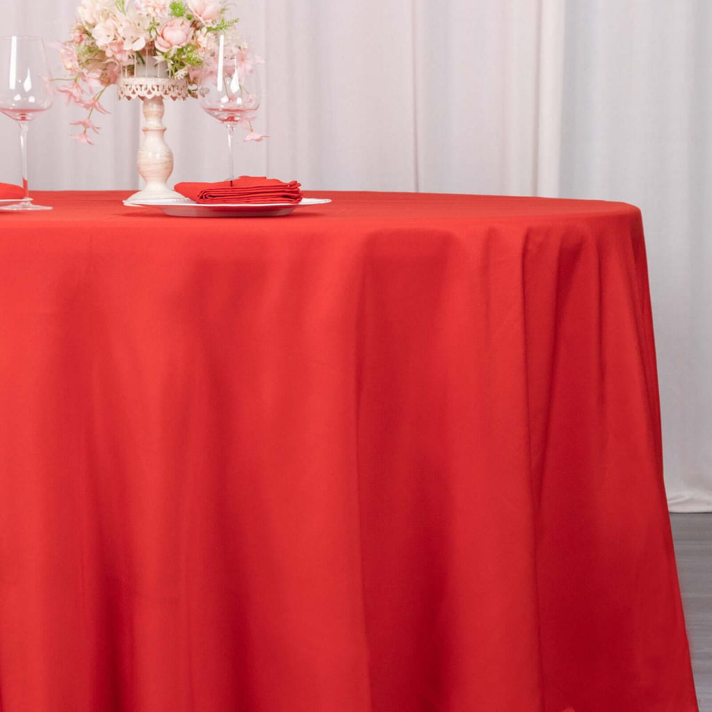 Premium Polyester 90" Round Tablecloth Red - Stain and Wrinkle - Resistant Design with 220GSM Thickness Table Cover - Bell Racket Store