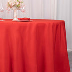 Premium Polyester 90" Round Tablecloth Red - Stain and Wrinkle - Resistant Design with 220GSM Thickness Table Cover - Bell Racket Store