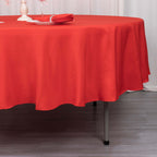 Premium Polyester 90" Round Tablecloth Red - Stain and Wrinkle - Resistant Design with 220GSM Thickness Table Cover - Bell Racket Store