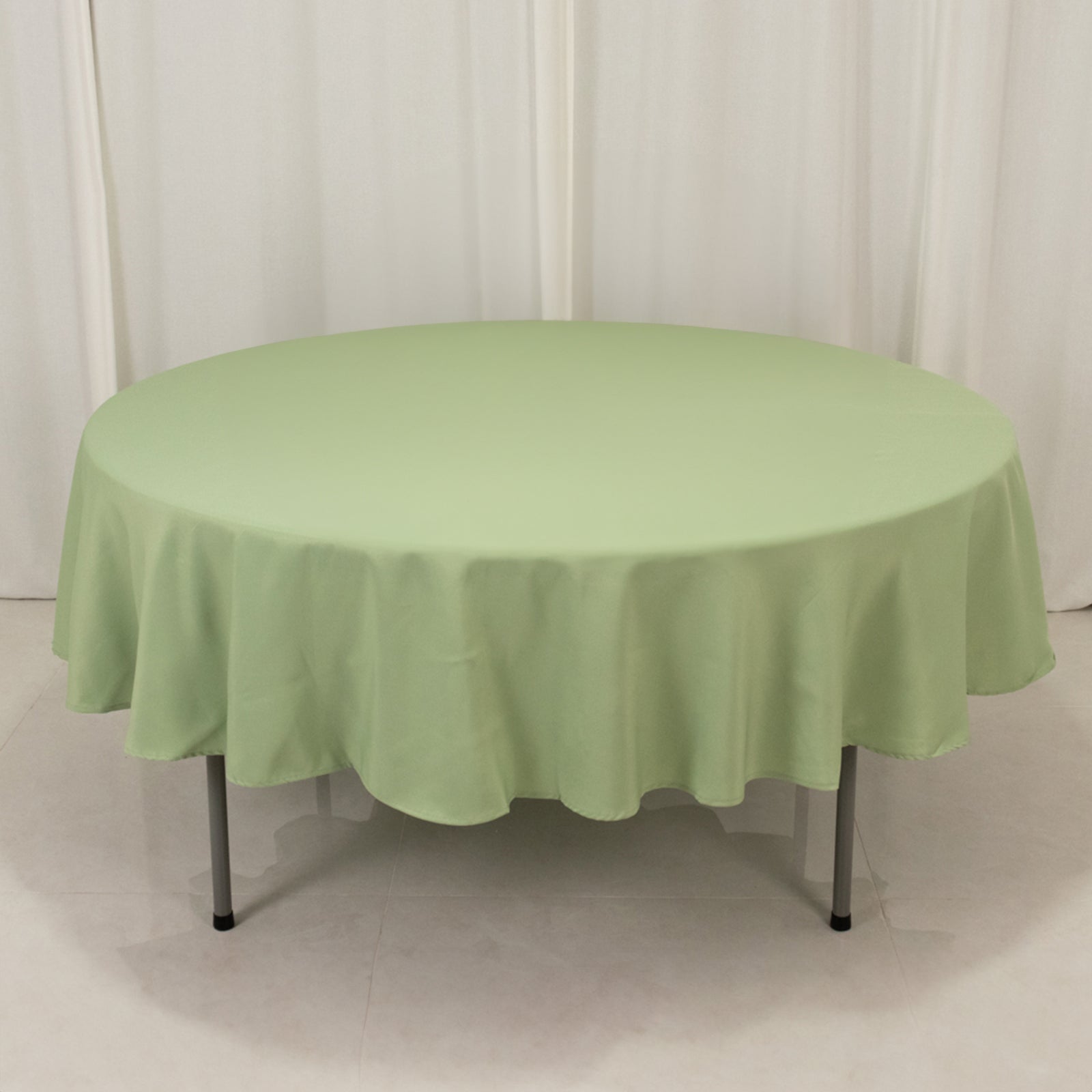 Premium Polyester 90" Round Tablecloth Sage Green - Stain and Wrinkle - Resistant Design with 220GSM Thickness Table Cover - Bell Racket Store