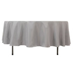 Premium Polyester 90" Round Tablecloth Silver - Stain and Wrinkle - Resistant Design with 220GSM Thickness Table Cover - Bell Racket Store