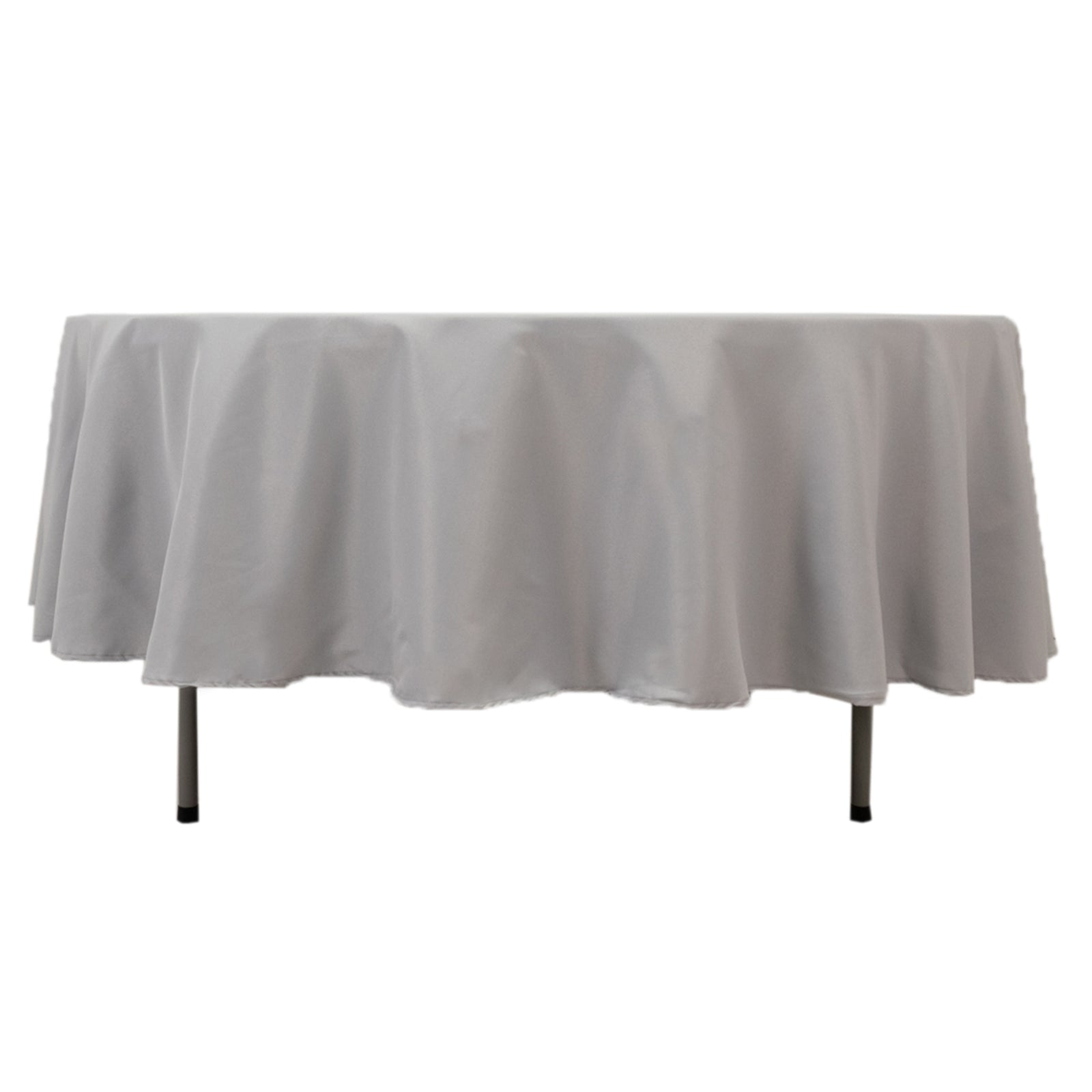 Premium Polyester 90" Round Tablecloth Silver - Stain and Wrinkle - Resistant Design with 220GSM Thickness Table Cover - Bell Racket Store