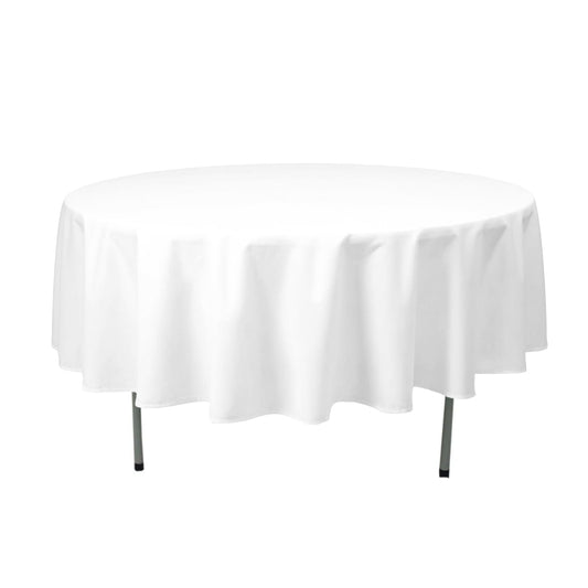 Premium Polyester 90" Round Tablecloth White - Stain and Wrinkle - Resistant 220GSM Table Cover for Weddings & Event Decor - NestOCart